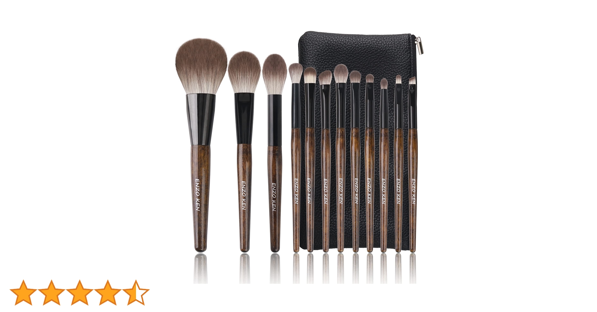 Amazon.co.jp: ENZO KEN天然ヤギ毛メイクブラシセット、旅行化粧ポーチ